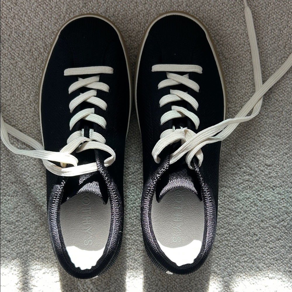 Rothy's Black Sneakers with White Laces